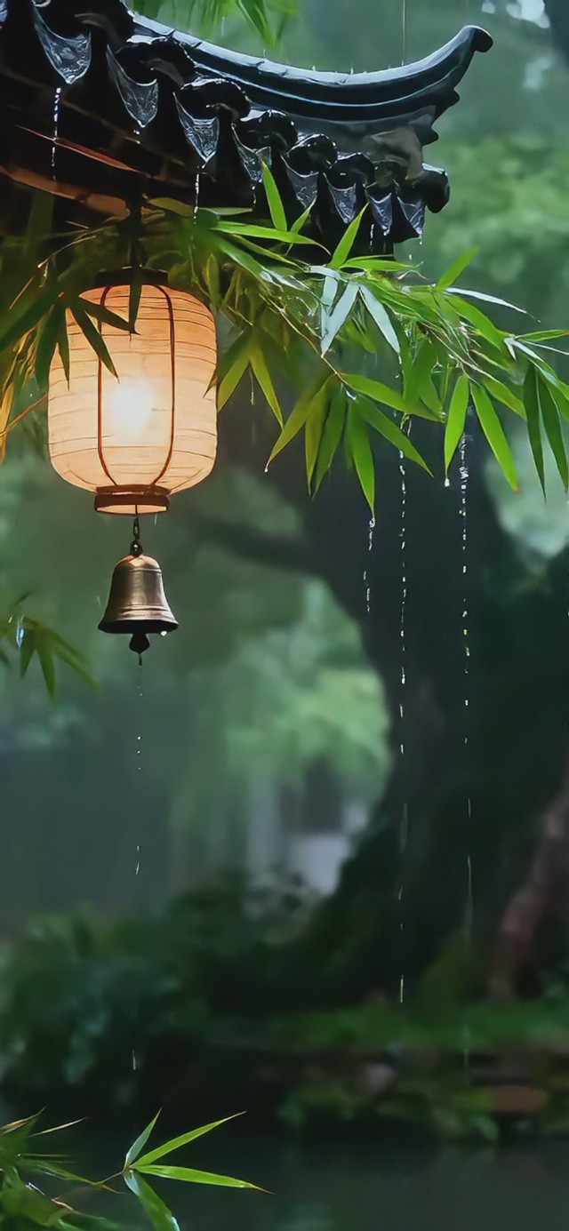 下雨的古镇街道