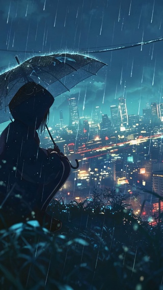 雨中一人