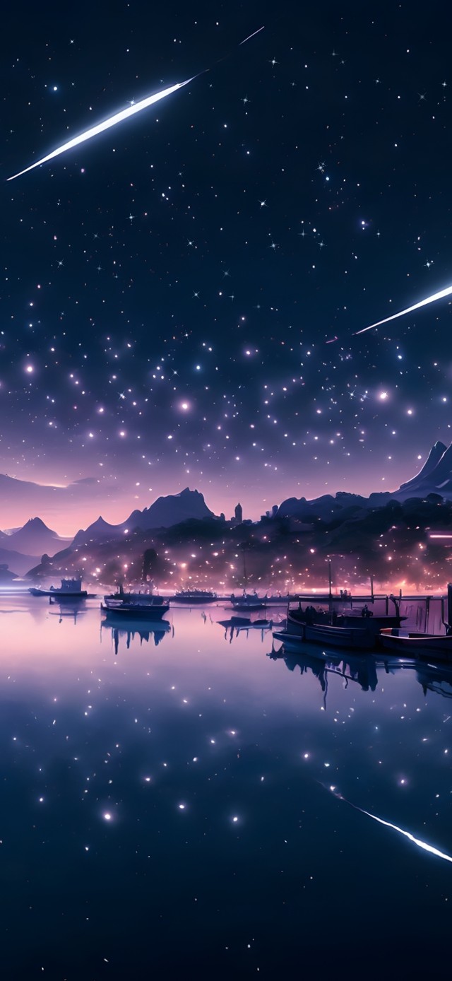 4K高清古风码头夜景壁纸