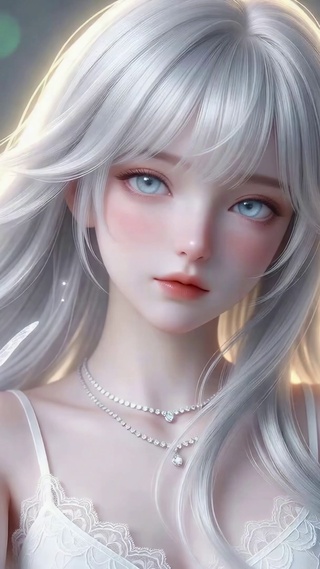 银发白蝴蝶美少女