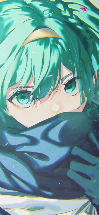 風雪中の她