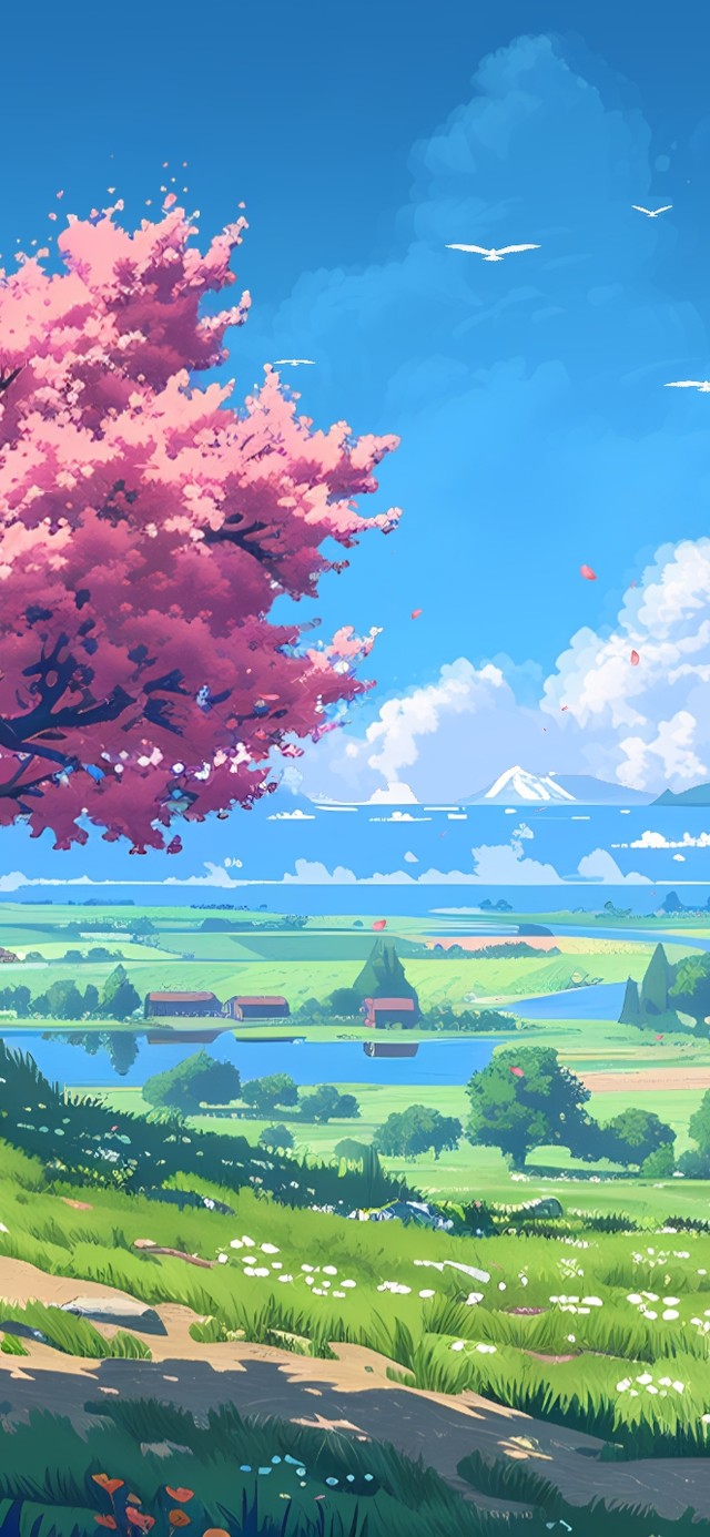 4K樱花乡村美景