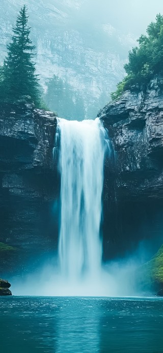 幽谷飞瀑