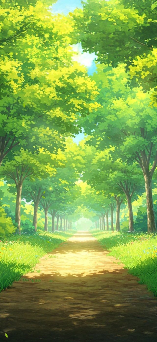 夏日阳光森林小道