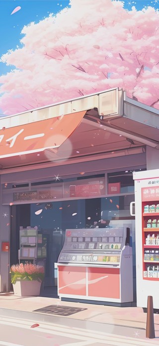 樱花下小卖部