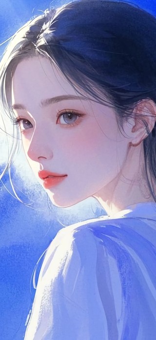 花漾壁纸|蓝雾清冷少女