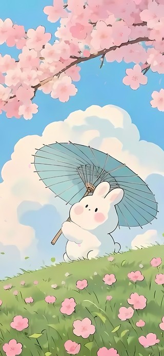 樱花树下小兔