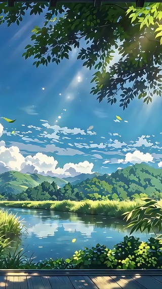 明媚夏日乡间小道