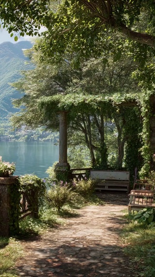 护眼绿景树木河流