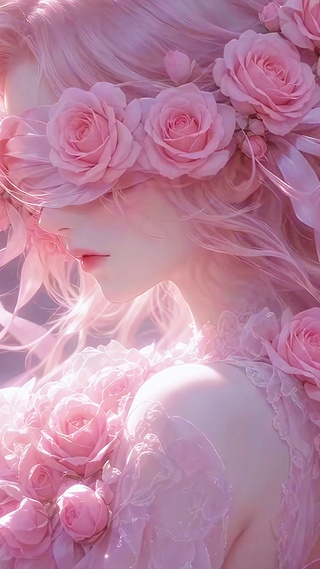 玫瑰蒙眼少女