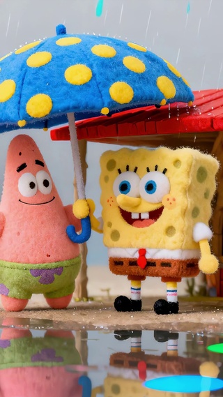 彩虹雨海绵宝宝派大星