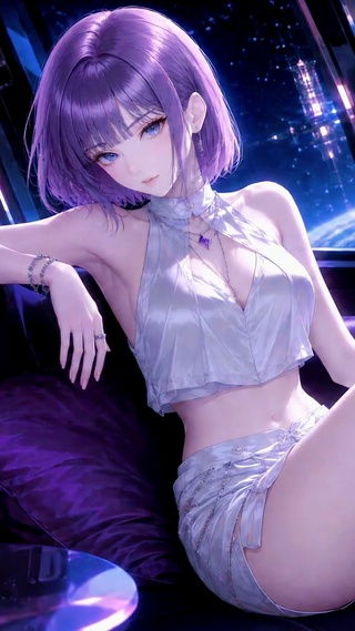 紫发赛博太空美少女