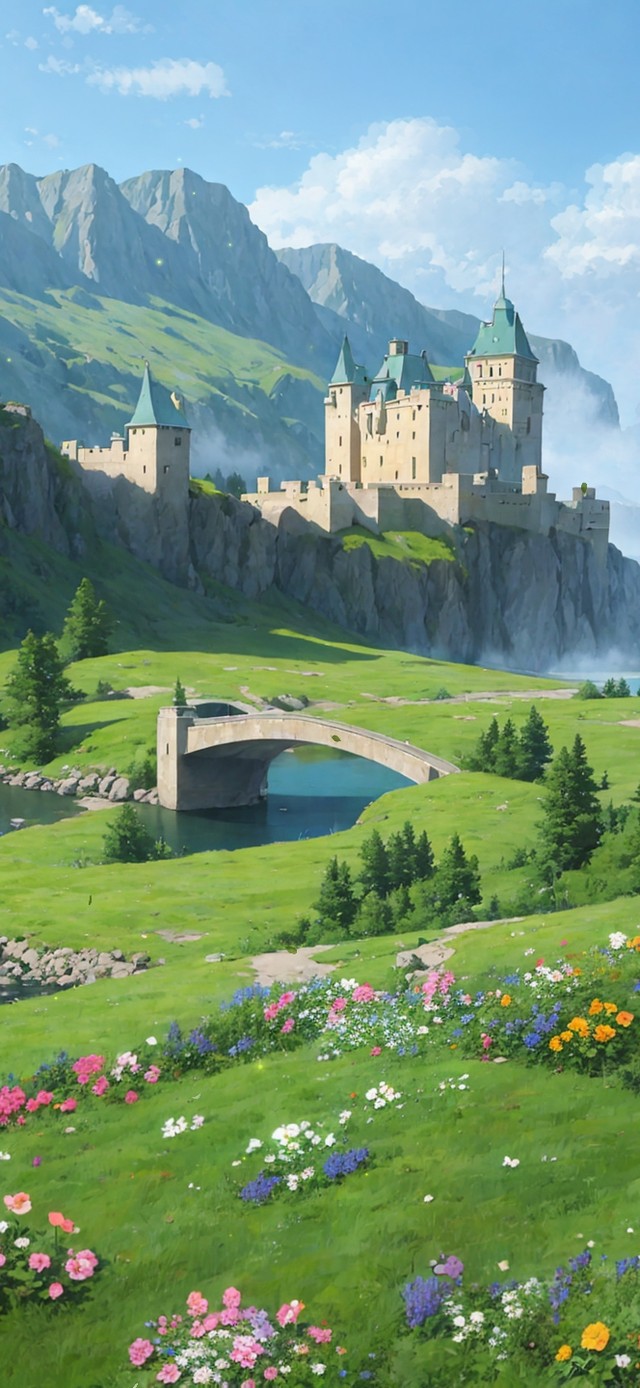 4K唯美治愈城堡郊外小路