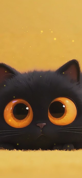 可爱小黑猫