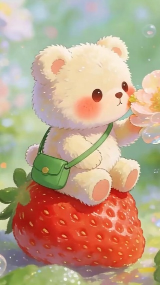 花丛中小熊