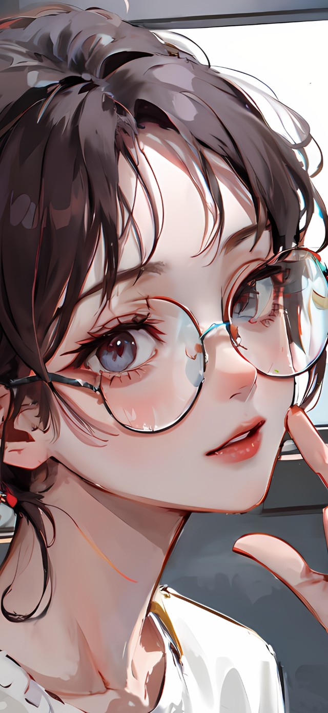 眼镜少女(动漫手机动态壁纸) - 动漫手机壁纸下载 - 元气壁纸