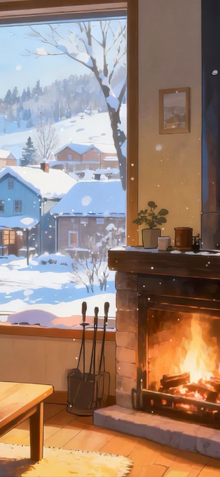 温暖壁炉小屋