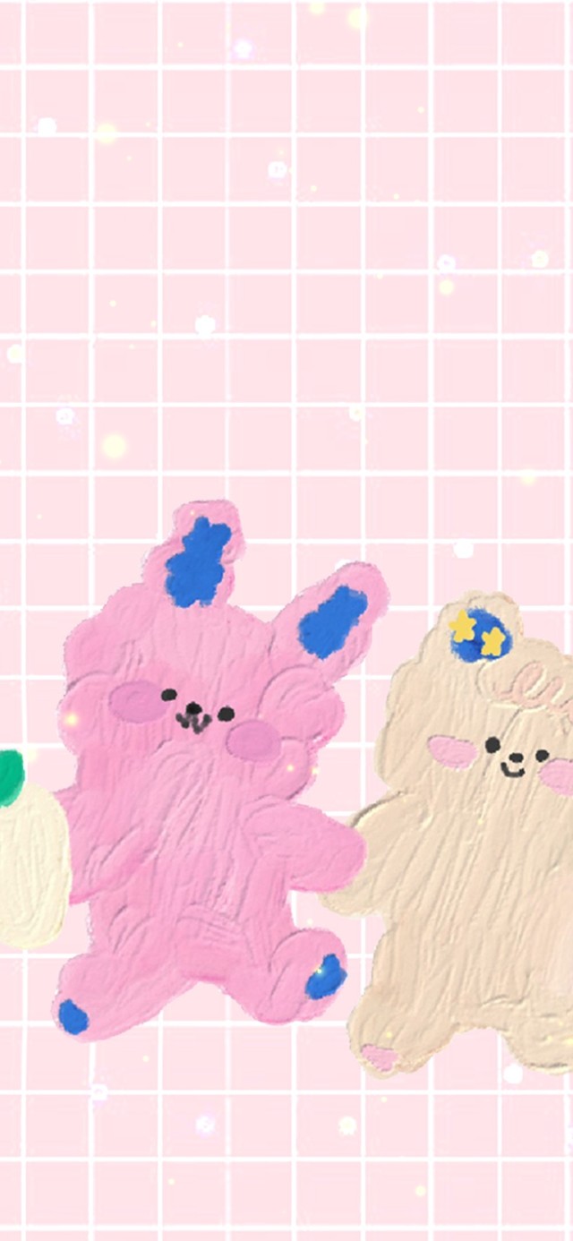 可爱粉色油画风小伙伴