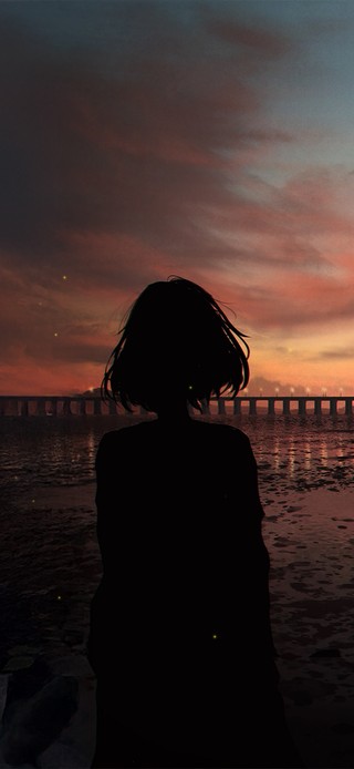 唯美夕阳少女