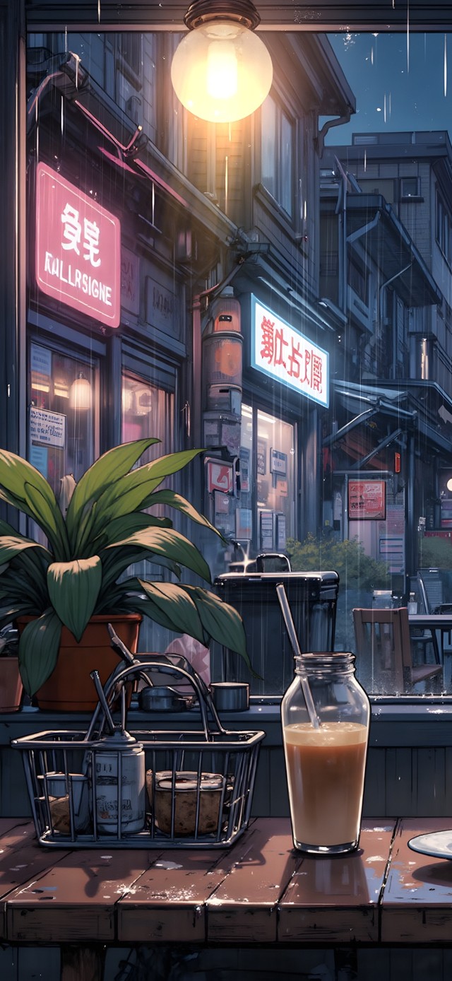 都市雨夜咖啡馆的治愈角落