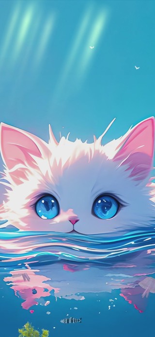 游泳的小猫咪