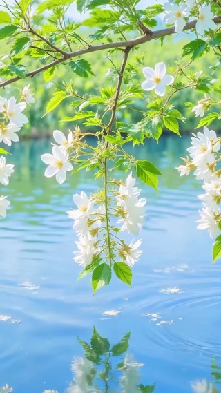 护眼树叶小河