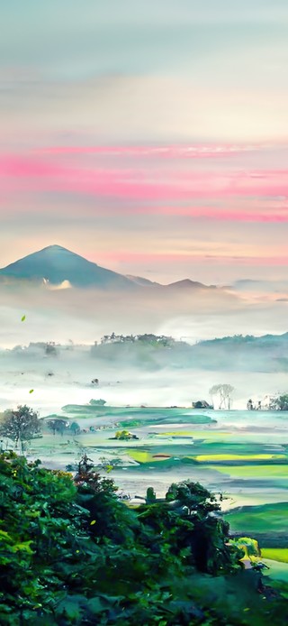 4K唯美治愈粉色夕阳天空田野