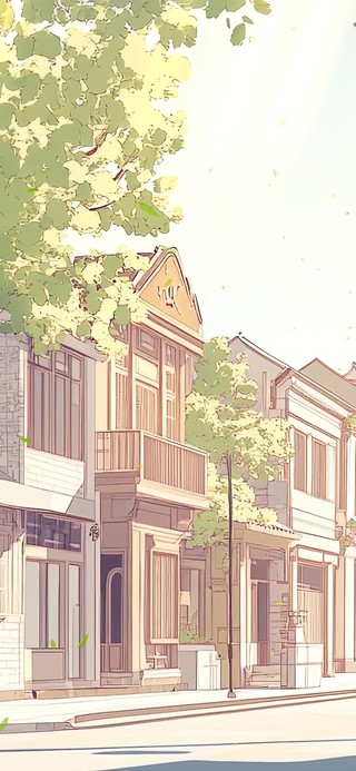 午后的静谧无人清新街道