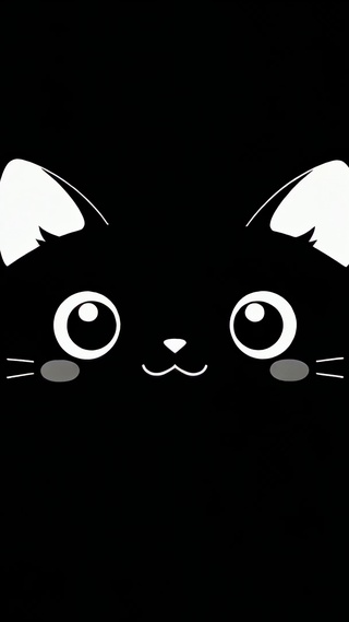 简约可爱小黑猫