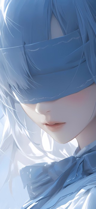 4K唯美古风蒙眼少女