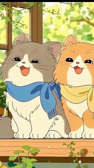 暖阳下的可爱三猫