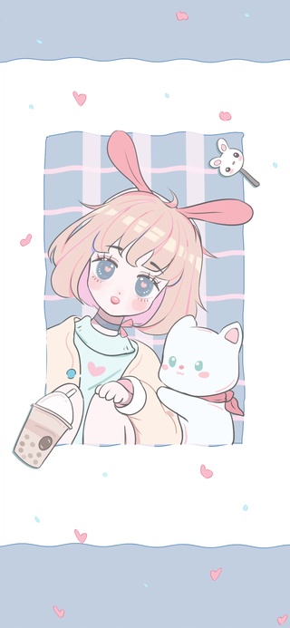 蓝色系女孩