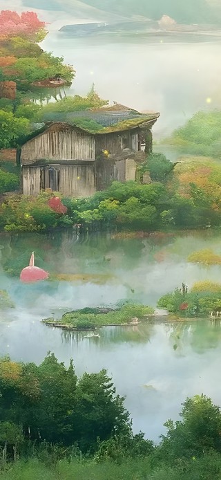 唯美治愈仙境小屋