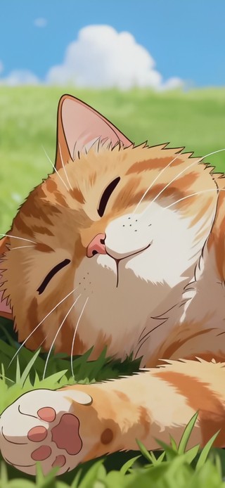 可爱调皮酣睡橘猫