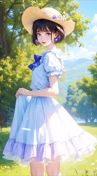 树荫下的少女