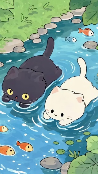 快乐的小猫咪
