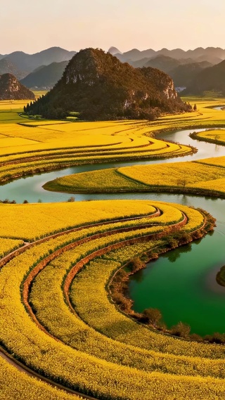金色田园晨景