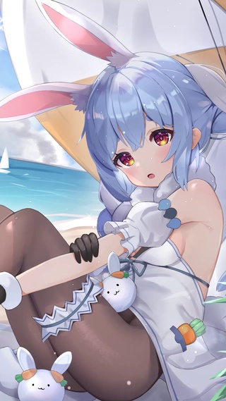 海边兔耳少女