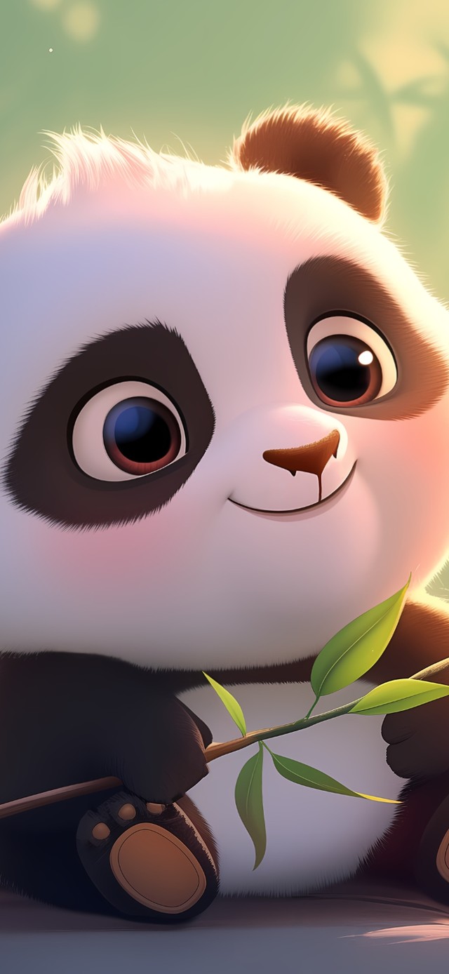 绿荫下可爱熊猫