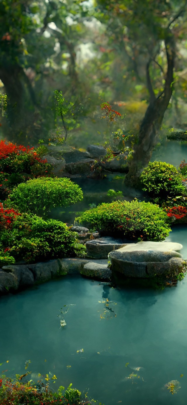 唯美云雾园林(风景手机动态壁纸) - 风景手机壁纸下载 - 元气壁纸