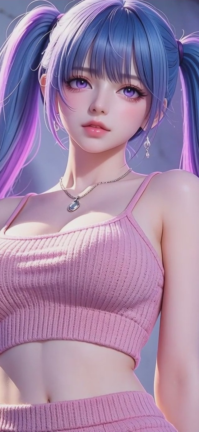 紫电双马尾女孩