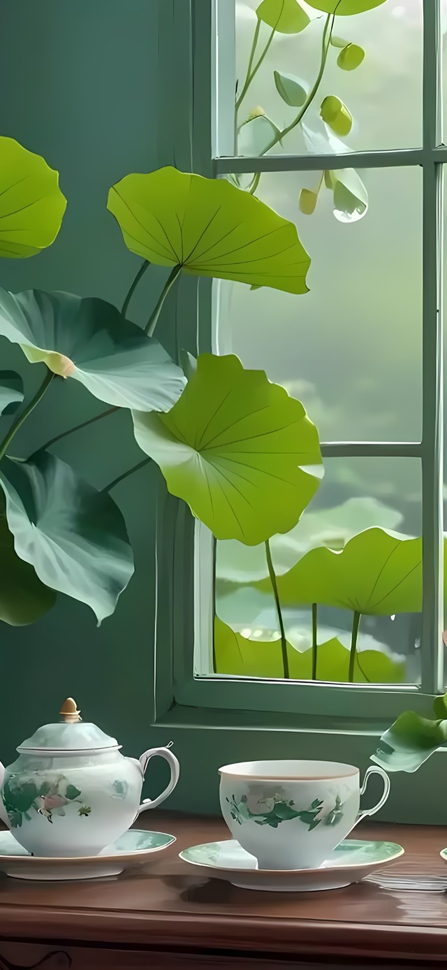 窗台的荷花
