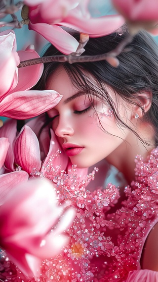 桃下美人惊鸿照影，一眼万年