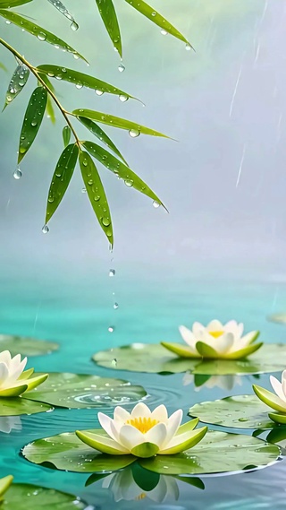 治愈莲花小雨4K