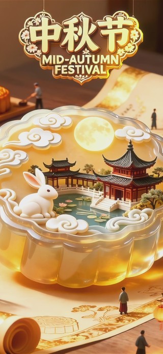 中秋之古风月饼(无限循环)