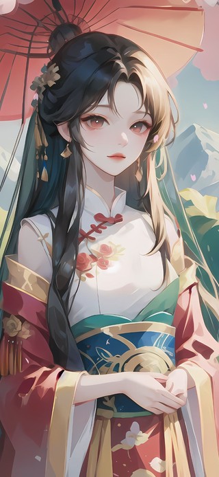 花簇簇，美丽女孩