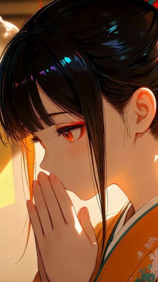 风铃下的祈愿美少女