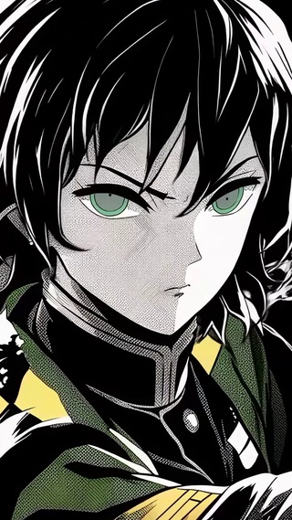 黑白漫画富冈义勇