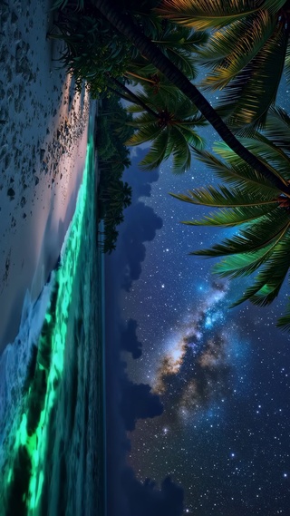 星夜海边
