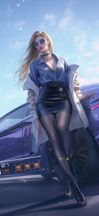 都市汽车与美女